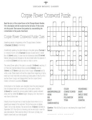 Corpse Flower Crossword Puzzle
