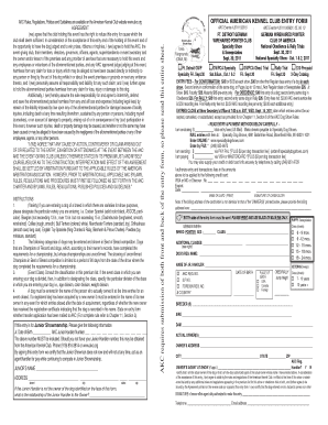 AKC Dog Show Entry Form