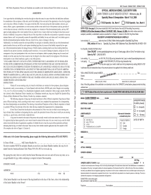 American Kennel Club Entry Form