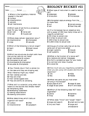 Biology Cell Quiz