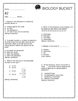 Biology Lab Safety and Measurement Quiz