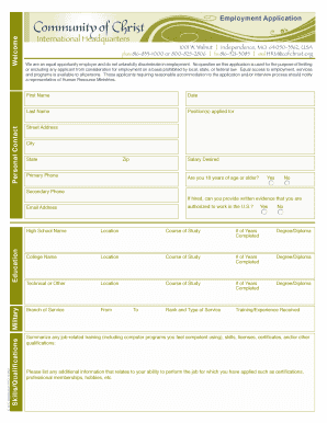 Employment Application Form