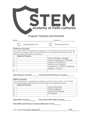 Timeline and Checklist - Faith Lutheran Middle School - faithlutheranlv