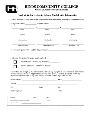 Student Authorization to Release Confidential Information