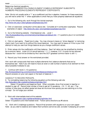 Chemistry Homework Assignment
