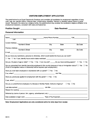 Uniform Employment Application