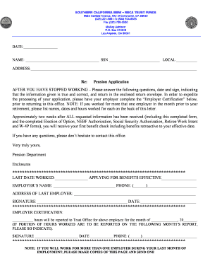 Southern California IBEW-NECA Pension Application