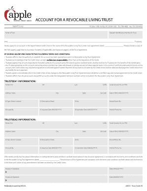 Revocable Living Trust Account Application