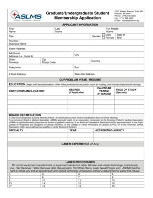 ASLMS Membership Application Form