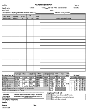 AEA Medicaid Service Form