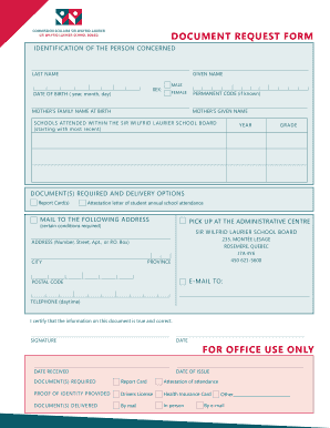 Fillable Online swlauriersb qc DOCUMENT REQUEST FORM - Sir Wilfrid ...