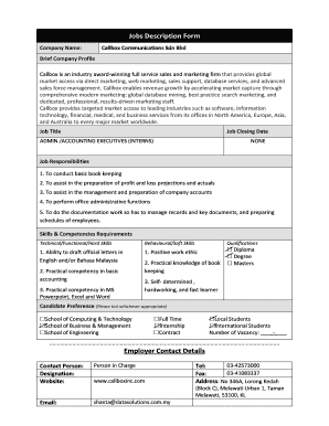 Job Description Form