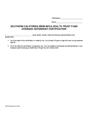 Southern California IBEW-NECA Health Trust Fund Overage Dependent Certification