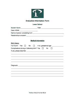 Student Medical and Health Evaluation Form