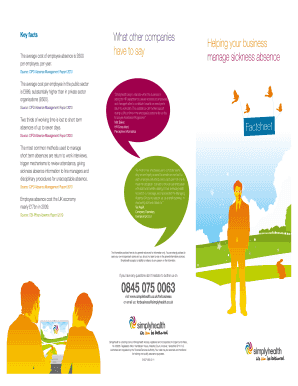 The average cost of employee absence is 600