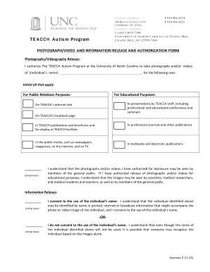 Photograph/Video Release and Authorization Form