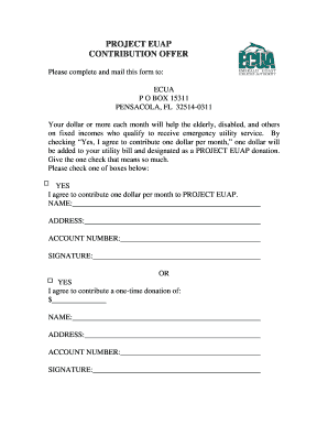 Project EUAP Contribution Offer Form