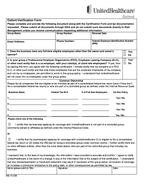 Oxford Verification Form