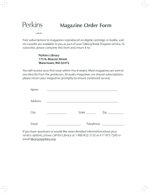 Magazine Order Form