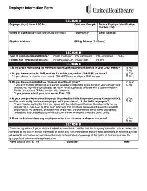 Employer Information Form