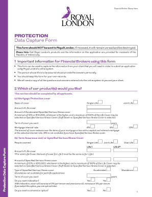 Royal London Protection Data Capture Form
