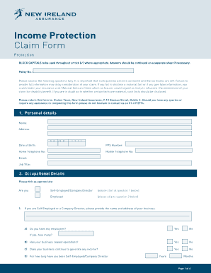 Income Protection Claim Form