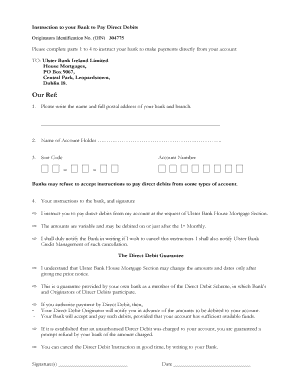 Direct Debit Instruction Form