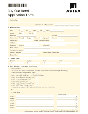 Buy Out Bond Application Form