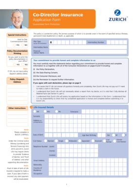 Co-Director Insurance Application Form