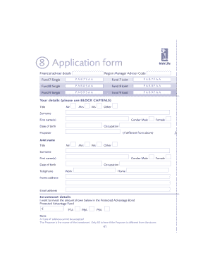 Protected Advantage Bond Application Form