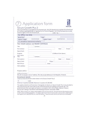 Secure Growth Plus 2 Application Form