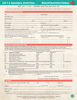 2013 IADC Annual Meeting Registration Form