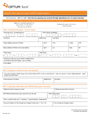 Health Savings Account Application
