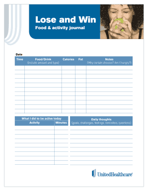 Food and Activity Journal