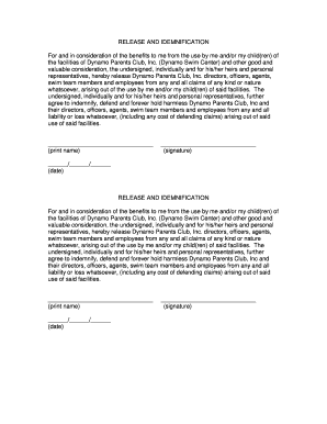 Release and Indemnification Agreement
