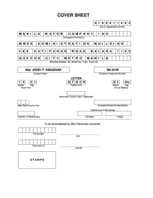 SEC Registration Cover Sheet
