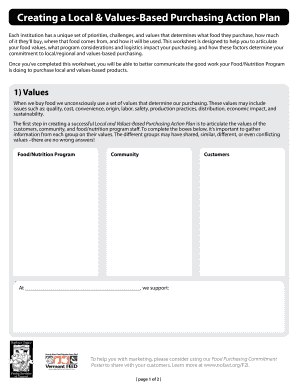 Local & Values-Based Purchasing Action Plan