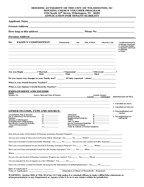 Housing Choice Voucher Program Application