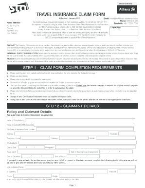 Travel Insurance Claim Form