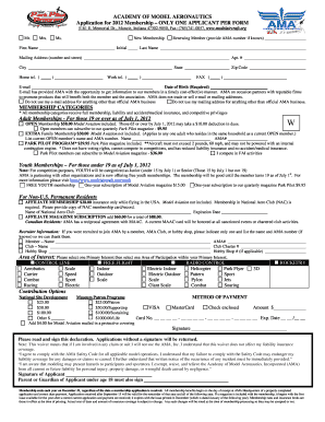 Academy of Model Aeronautics Membership Application
