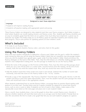 Fluency Folders for Reading Practice