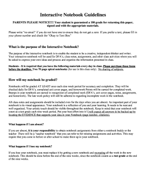 Interactive Notebook Guidelines