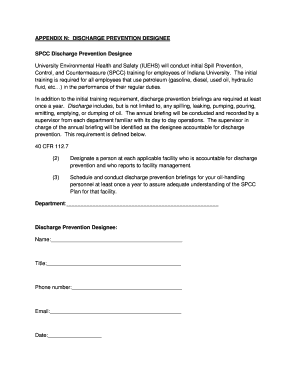 SPCC Discharge Prevention Designee Form