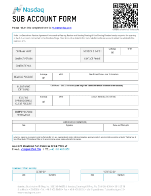 Exchange MPID New Account Form