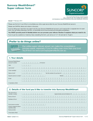 Suncorp WealthSmart Super Rollover Form