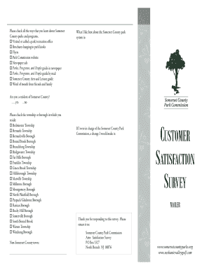 Somerset County Park Commission Customer Satisfaction Survey