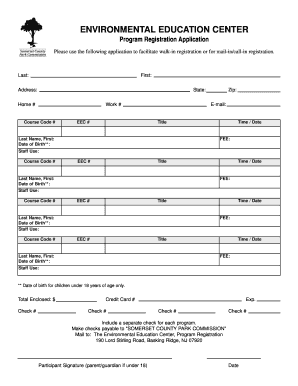 Environmental Education Program Registration