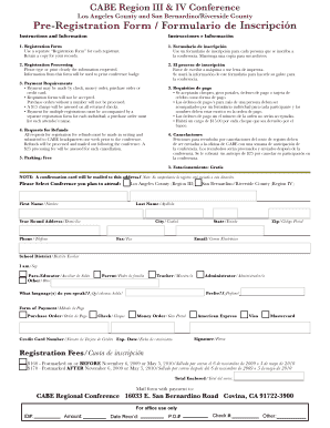 CABE Regional Conference Registration Form