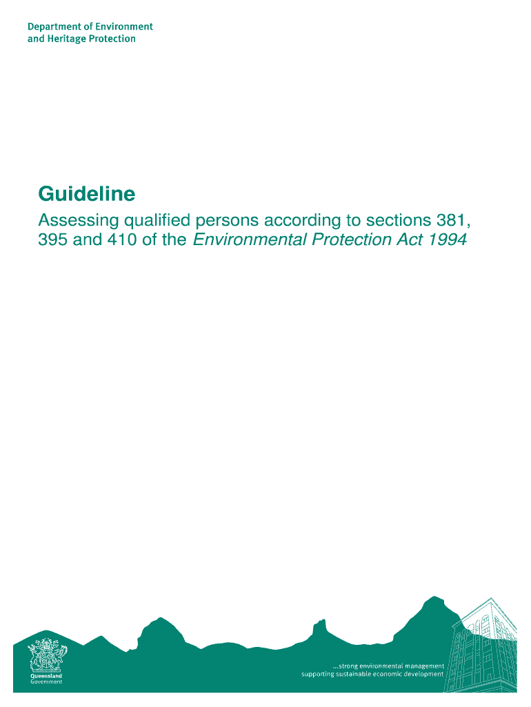Fillable Online Guideline Assessing qualified persons according to sections 381 395 and 410 of