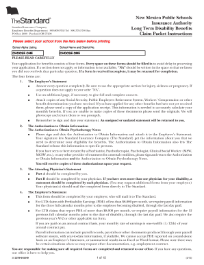 New Mexico Long Term Disability Claim Packet